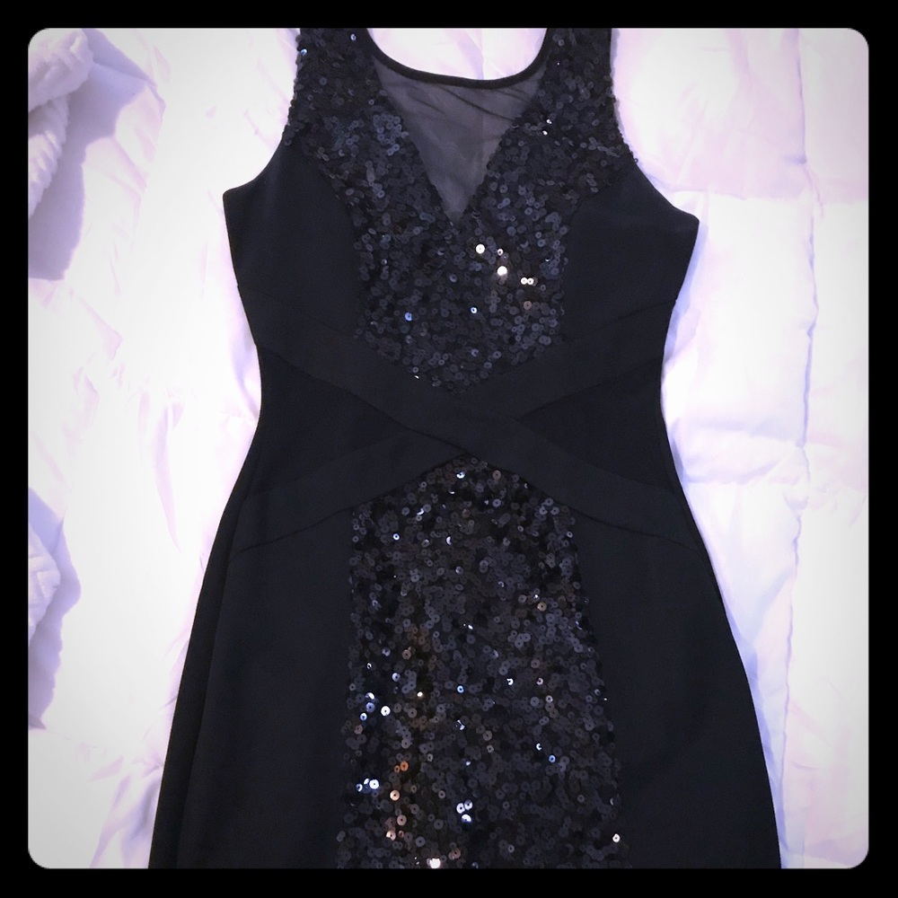 X-Small Black sequined NYE bodycon dress